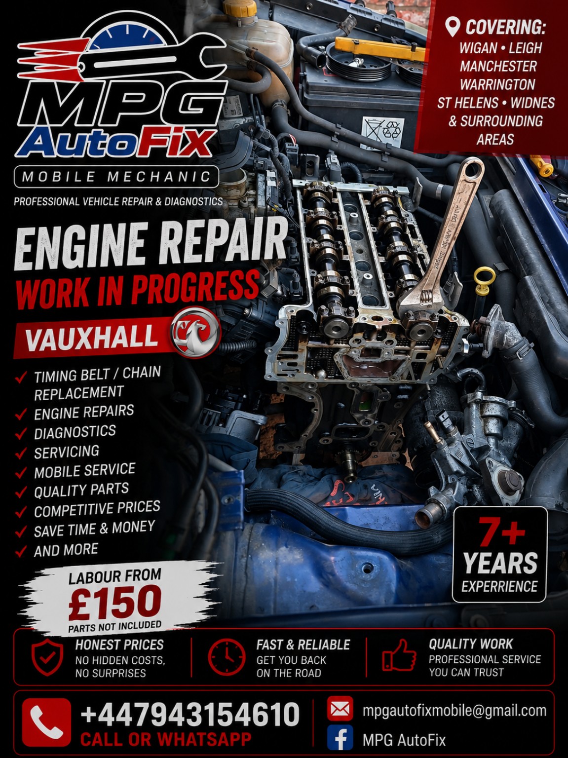 Engine repair work